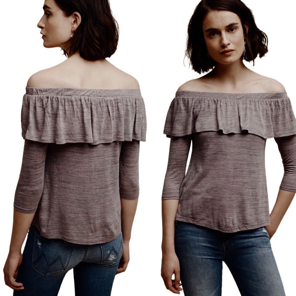Dolan by Anthropologie Ruffled Off the Shoulders Charla Blouse Size Large
